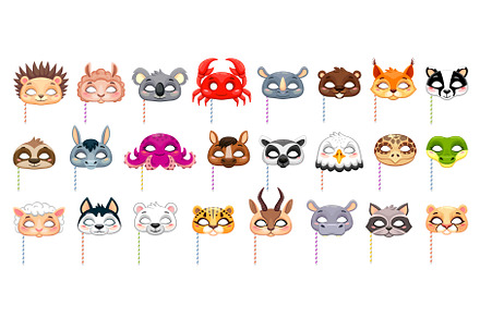 Carnival party animal masks, an Animal Illustration by Buch&Bee