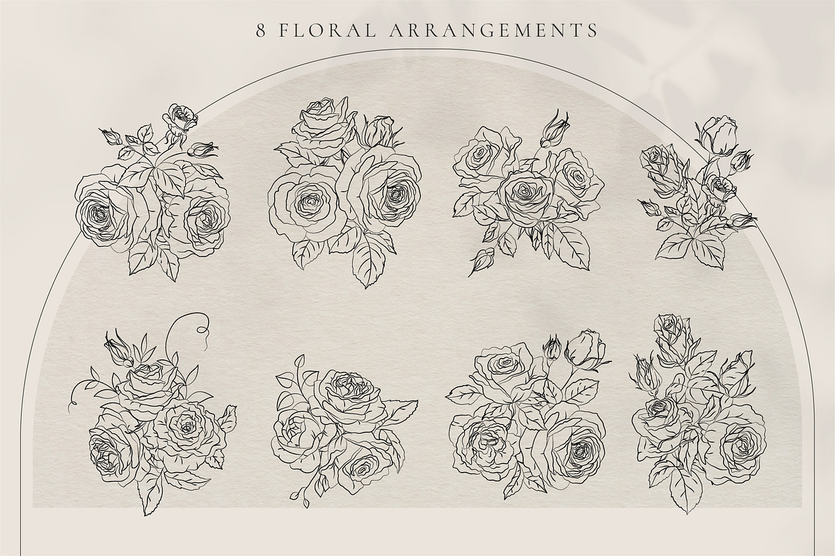 Minimalistic Line Art Roses, a Decorative Illustration by La Petite Line Art (Photo 5 of 12)