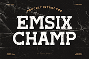Emsix Champ - Vintage Retro Font, a Slab Serif Font by Viswal Studio (Thumbnail 1 of 12)
