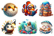Undersea Reading Clipart, an Illustration by Dream Creation (Thumbnail 4 of 6)