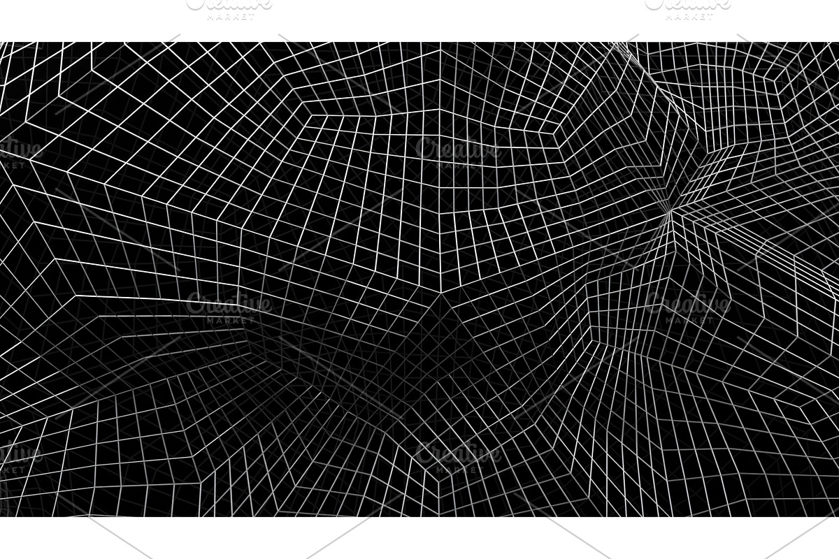 Abstract space with curving 3d grid, a Technology Illustration by Media ...