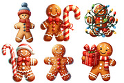 Gingerbread Man Christmas Cookie, an Illustration by Designworld (Thumbnail 4 of 5)