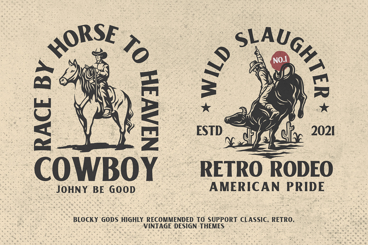 Blocky Gods Vintage Sans Serif Font, a Blackletter Font by Blankids Studio (Photo 4 of 7)