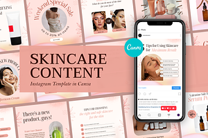 Skincare Instagram Canva Template, a Social Media Template by Azruca