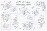 Smoky Grey Florals Watercolor Design, a Work Illustration by fashionaddict (Thumbnail 10 of 10)