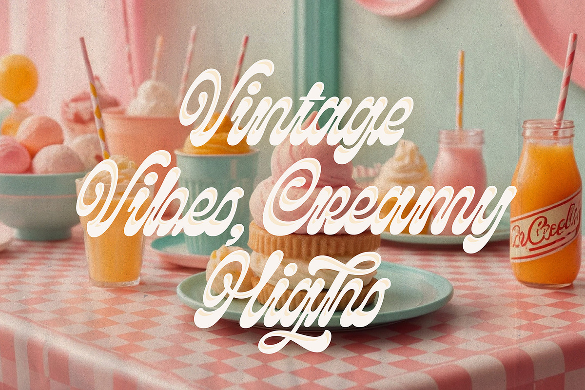 Thiquila - Layered Retro Script Font, a Script Font by Abbasy Studio (Photo 2 of 7)