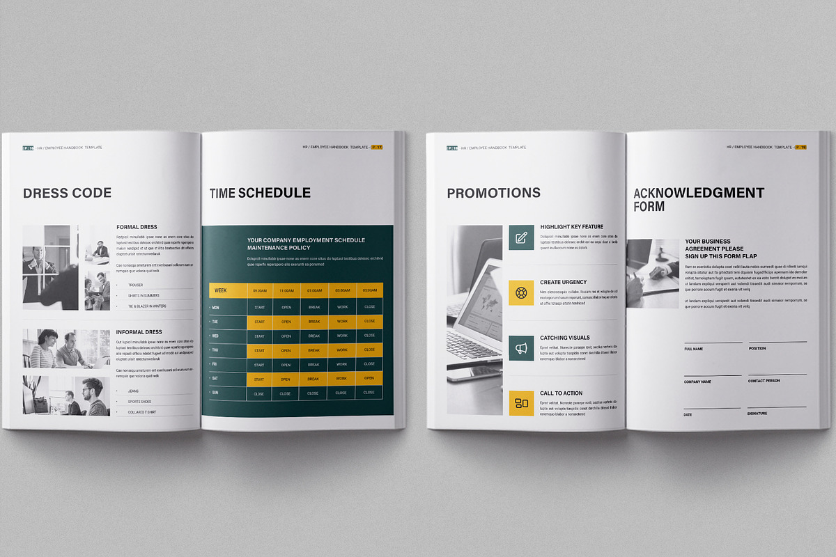 Employee Handbook - InDesign & Canva, a Brochure Template by Work-Envance (Photo 8 of 10)