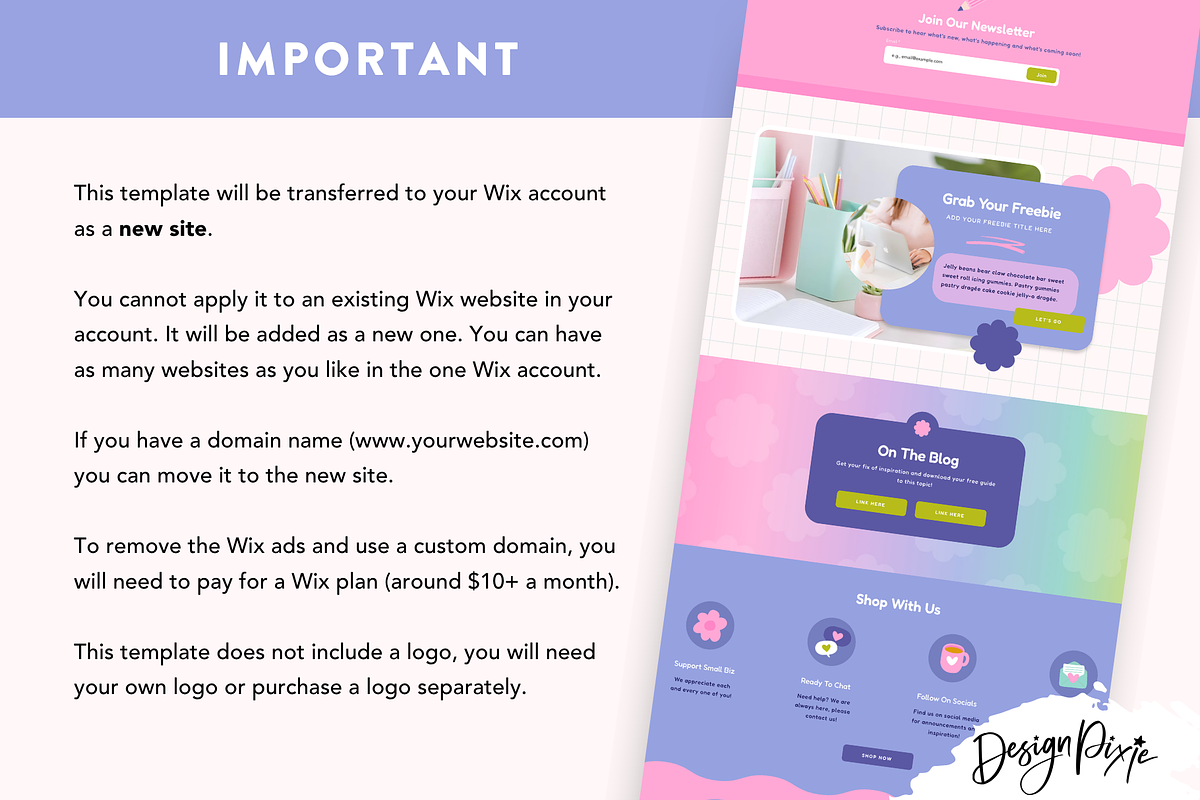 Wix Website Template | Cute Creative, a Wix Template by Design Pixie (Photo 7 of 8)