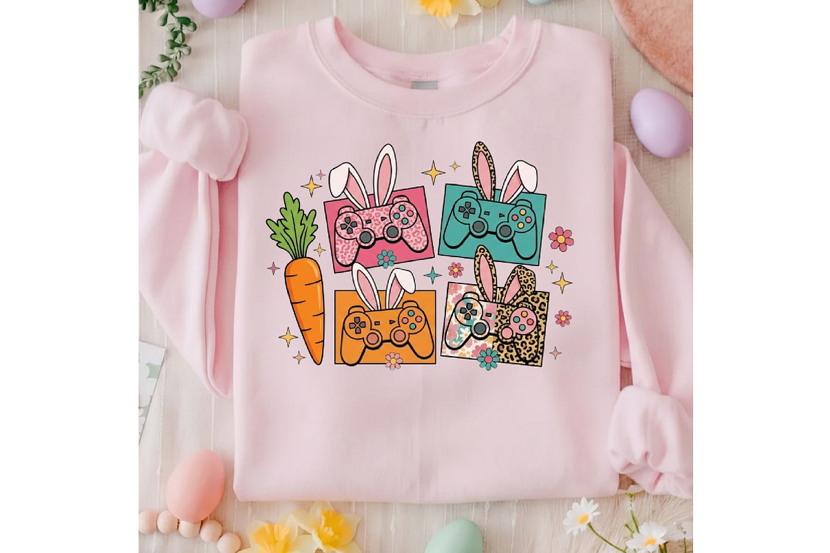 Easter Gamer PNG, Bunny Controller, an Illustration by Designking (Photo 3 of 6)