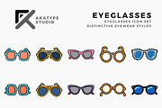 Eyeglasses Icon Collection, an Object Illustration by Akatype Studio (Thumbnail 1 of 3)