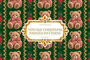 Vintage Christmas Bear Patterns, a Pattern Graphic by Euonia Meraki (Thumbnail 1 of 9)