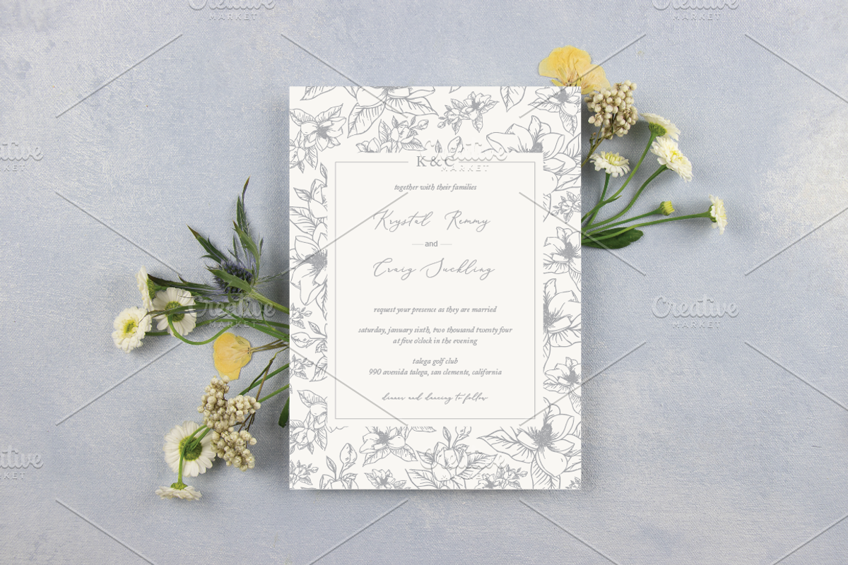 Blue Wildflower Stationery Mockup, a Mockup by Clove and Cedar Design (Photo 2 of 3)