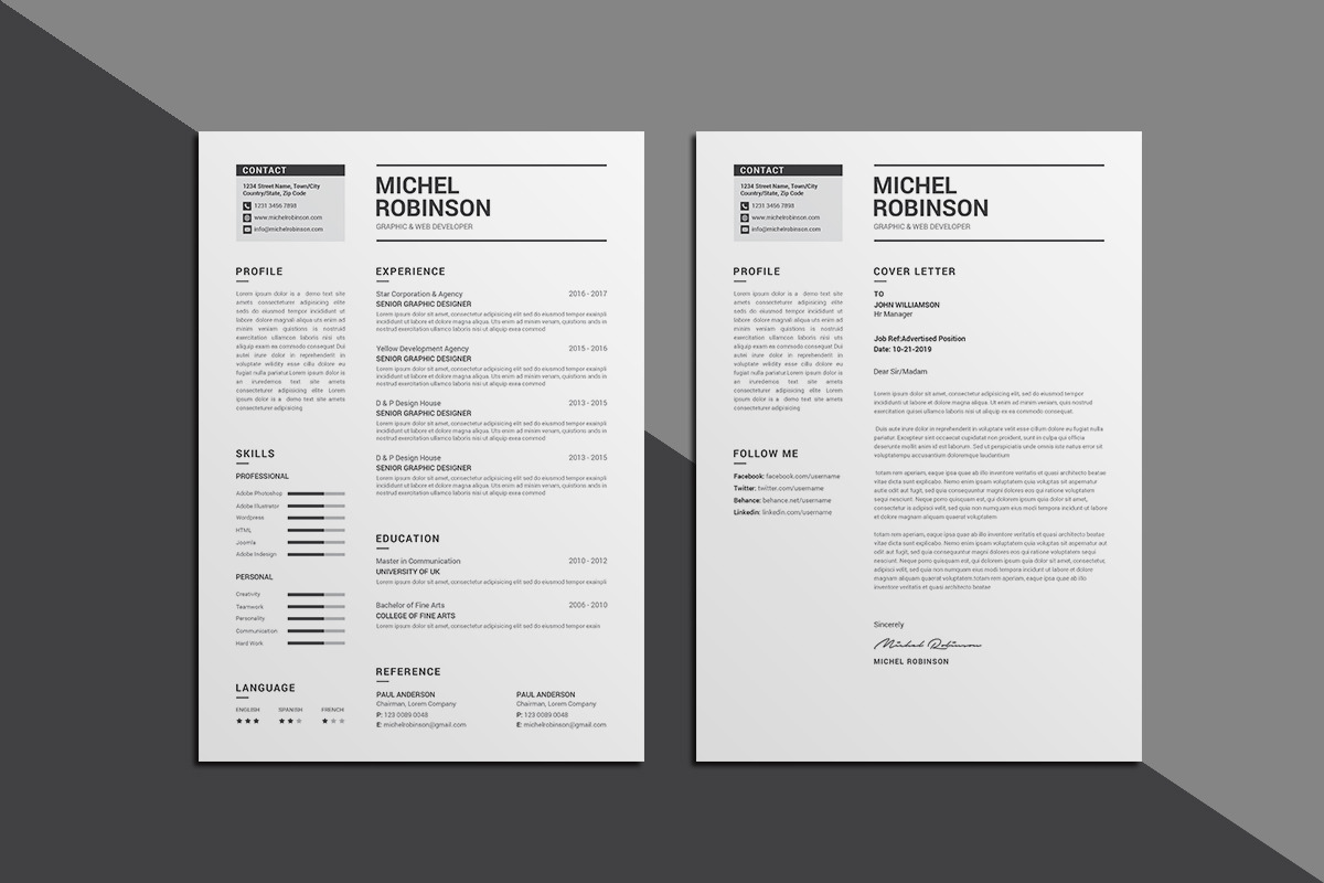Resume/CV, a Resume Template by deviserpark (Photo 2 of 4)