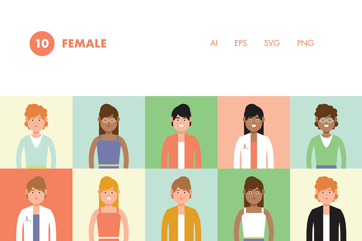 20 Vector Avatars, a Person Illustration by Hello Mister Frank (Photo 4 of 5)