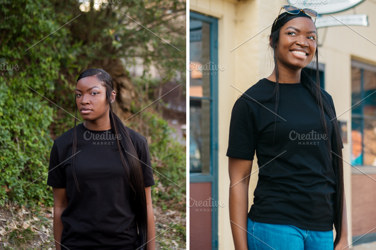 Black T-Shirt Mockup Stock Photos, a Person Photo by Eye for Ebony (Photo 4 of 7)