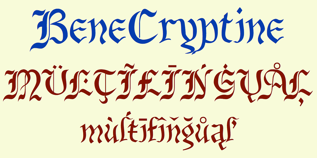 BeneCryptine, a Blackletter Font by Ingrimayne Type (Photo 6 of 6)