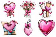 Watercolor Valentine's Day Clipart P, an Illustration by Daily.Designs (Thumbnail 4 of 5)