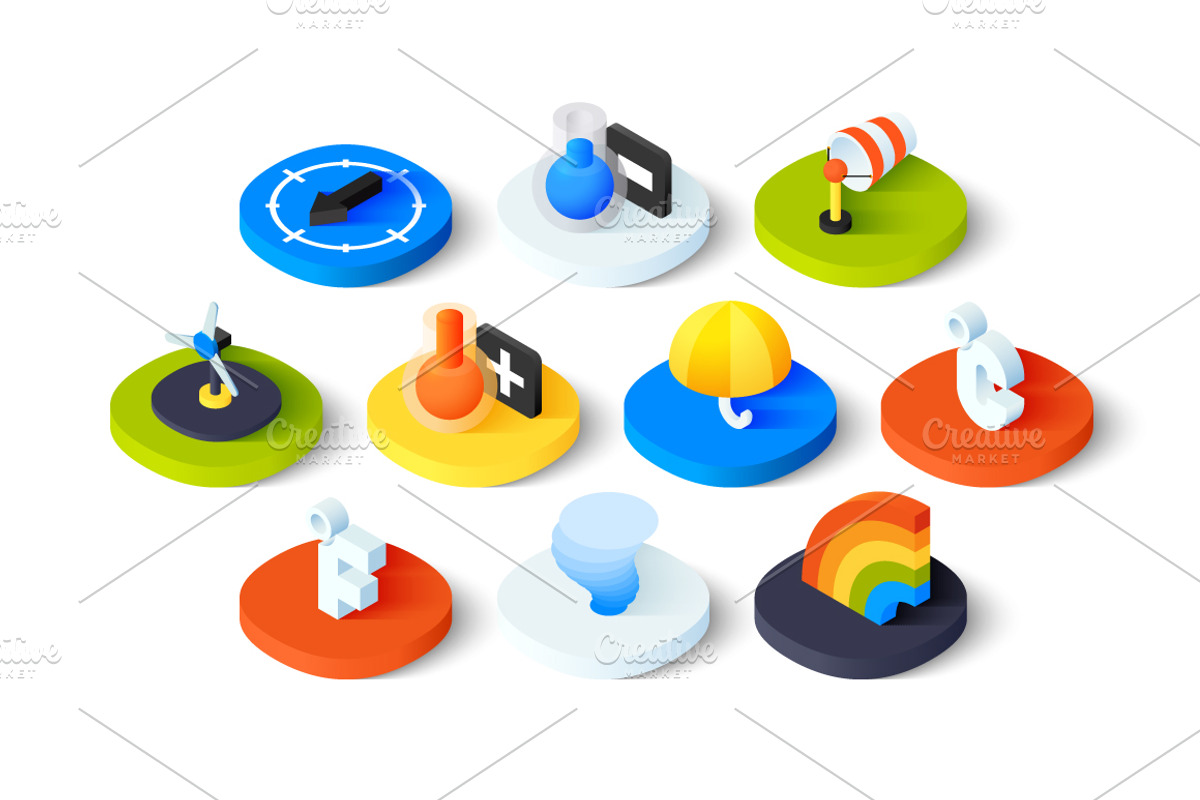 Isometric icons - Weather, an Icon by sidmaydesign (Photo 3 of 3)