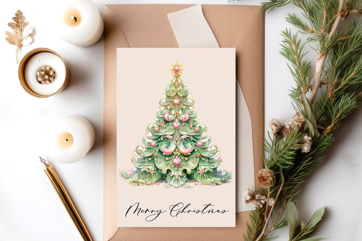 Victorian Christmas tree, clipart, a Decorative Illustration by Hello My Print (Photo 6 of 10)