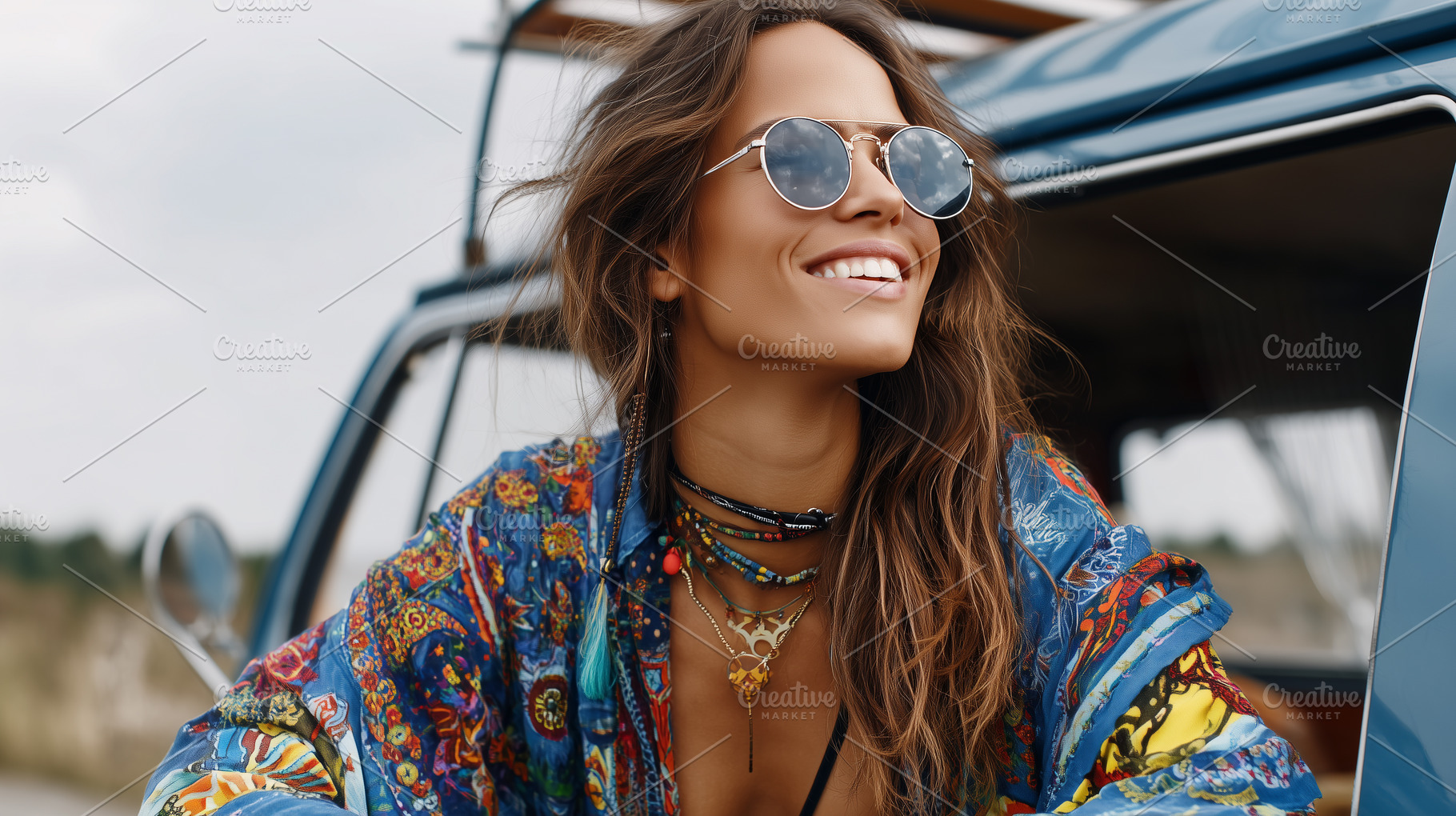Smiling young woman with sunglasses, a Person Photo by MistyDay