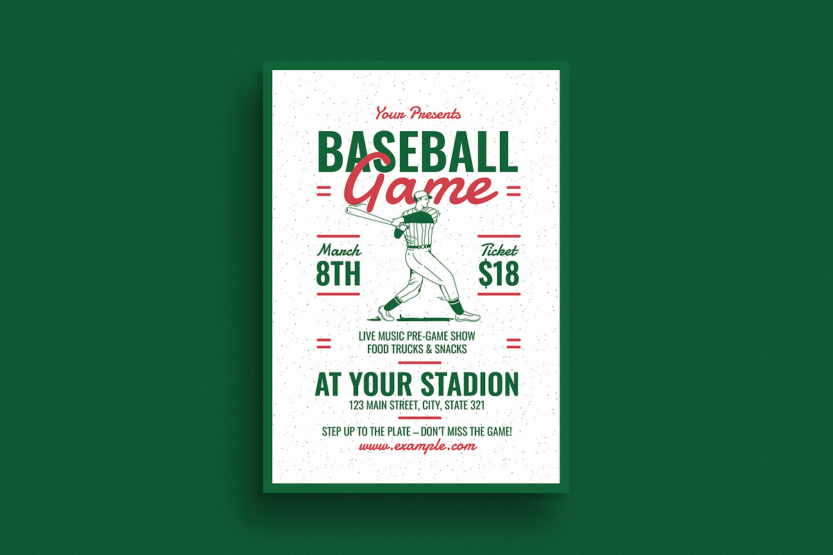 Retro Baseball Game Event Flyer, a Flyer Template by Guuver (Photo 1 of 3)