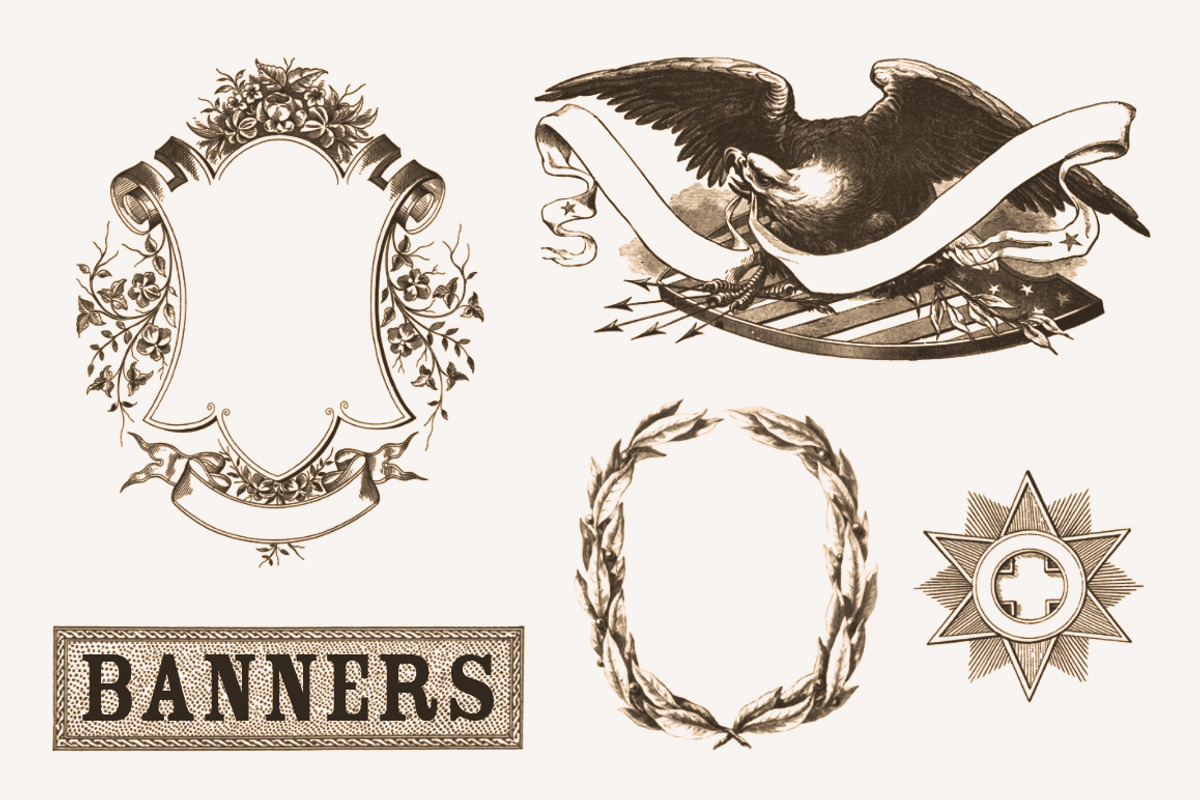 Antique Graphic Elements Brushes, a Brush Add-On by Blue Line Design (Photo 2 of 8)