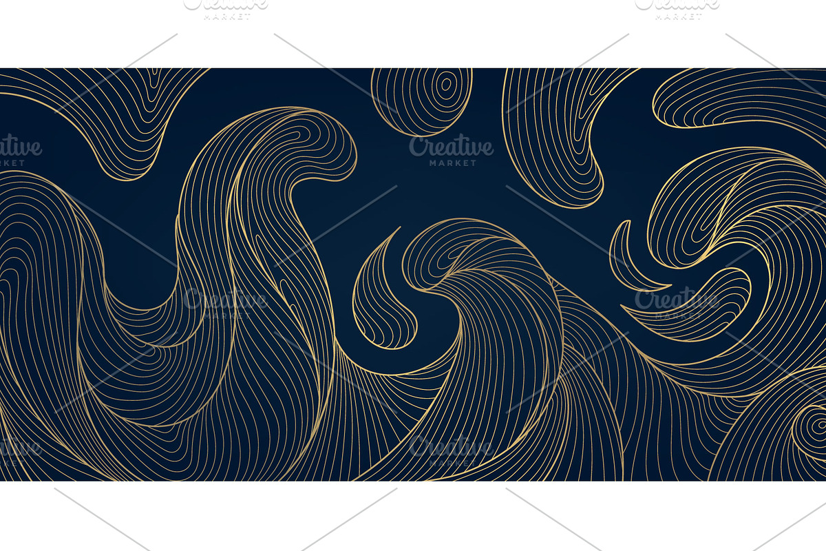 Water And Waves Golden Backgrounds, a Background Graphic by Marylia (Photo 11 of 22)