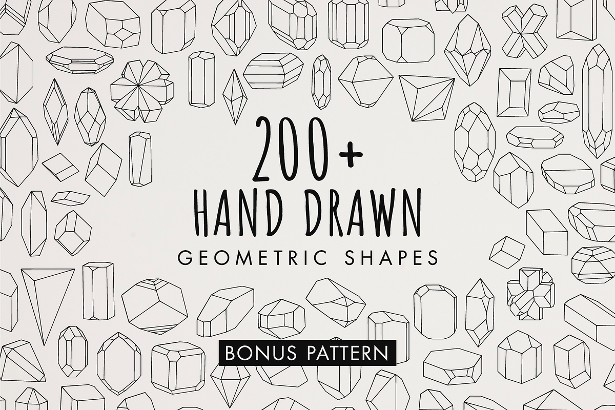 Hand Drawn Mineral Geometric Shapes, a Decorative Illustration by digiful (Photo 1 of 5)