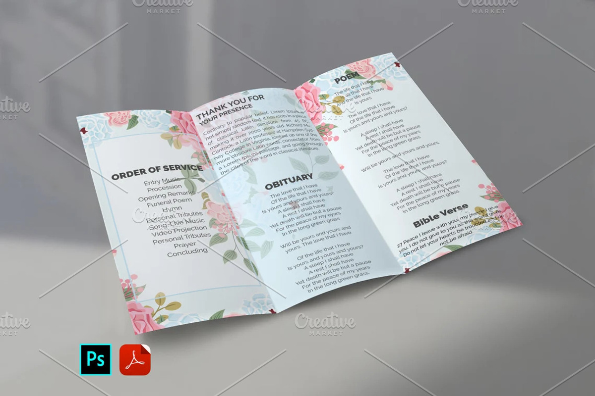 Trifold Funeral Program Template, a Templates & Theme by RolexStudio (Photo 4 of 4)