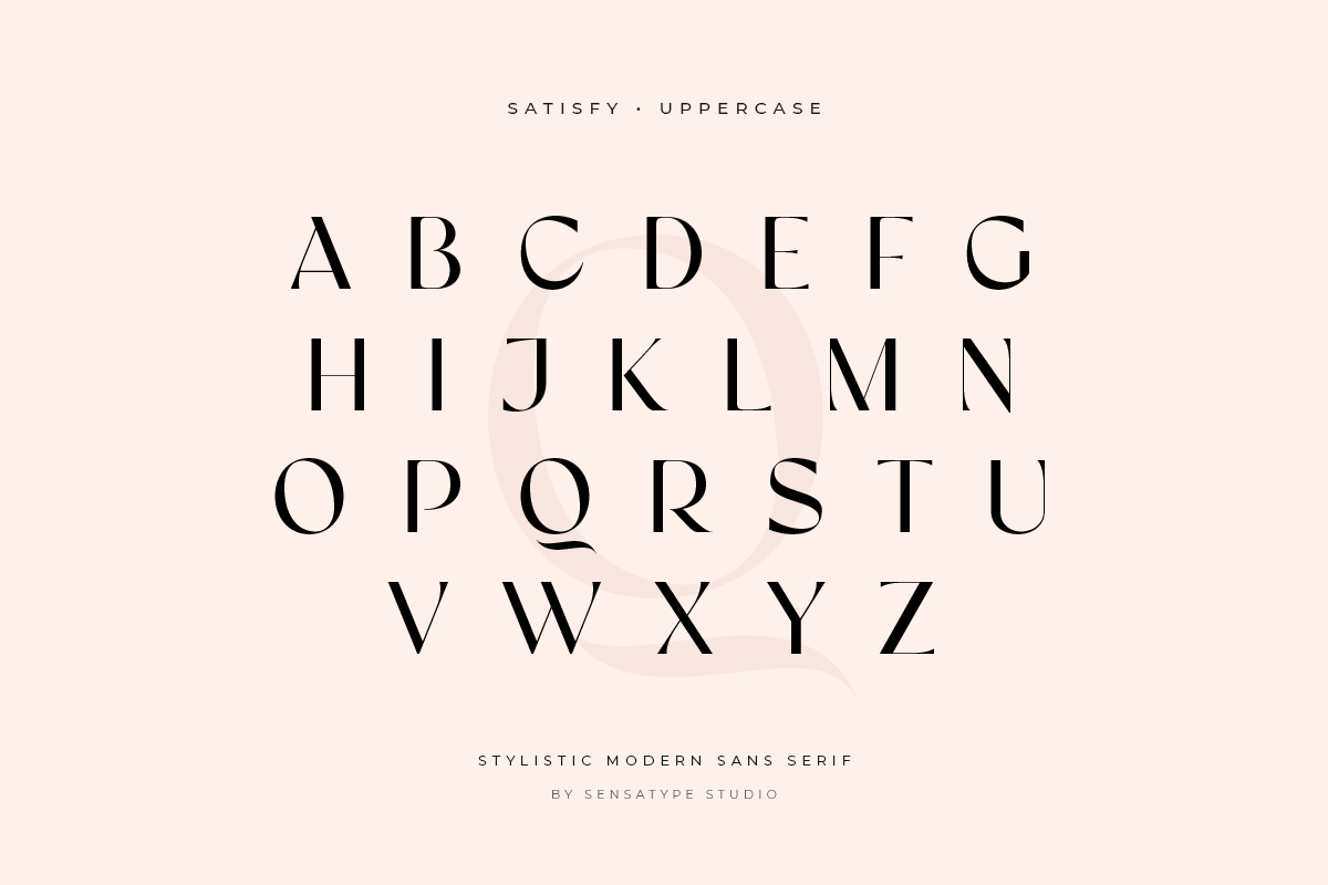 satisfy modern stylistic sans serif, a Sans Serif Font by Sensatype (Photo 17 of 18)
