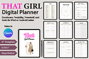 That Girl Digital Planner Canva, a Stationery Template by Designmela01 (Thumbnail 2 of 11)