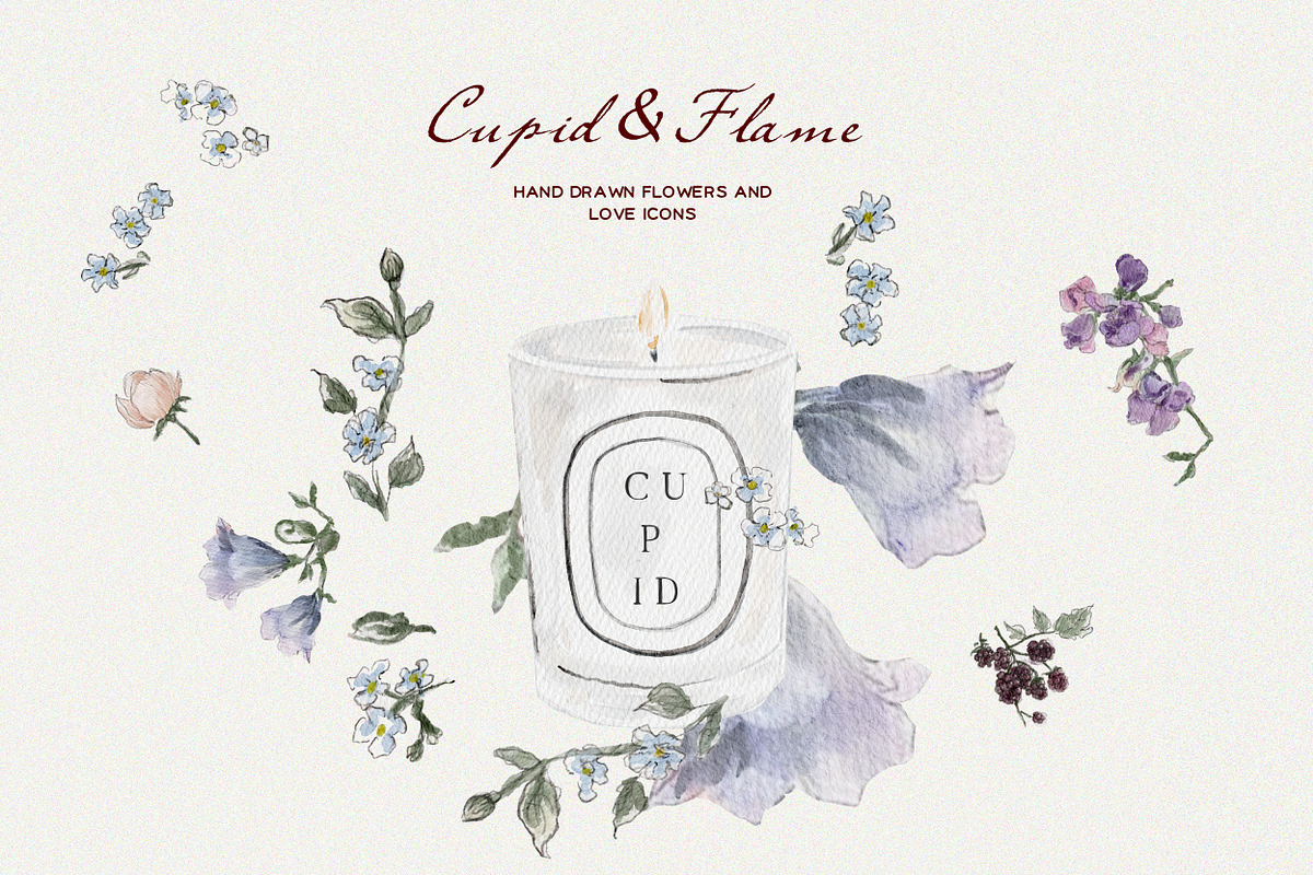 Whimsy Valentine Wedding Watercolor, an Object Graphic by Laras Wonderland (Photo 9 of 11)