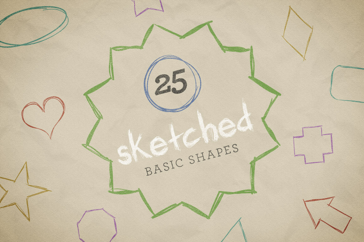 Sketched Basic Shapes Vector Pack 1