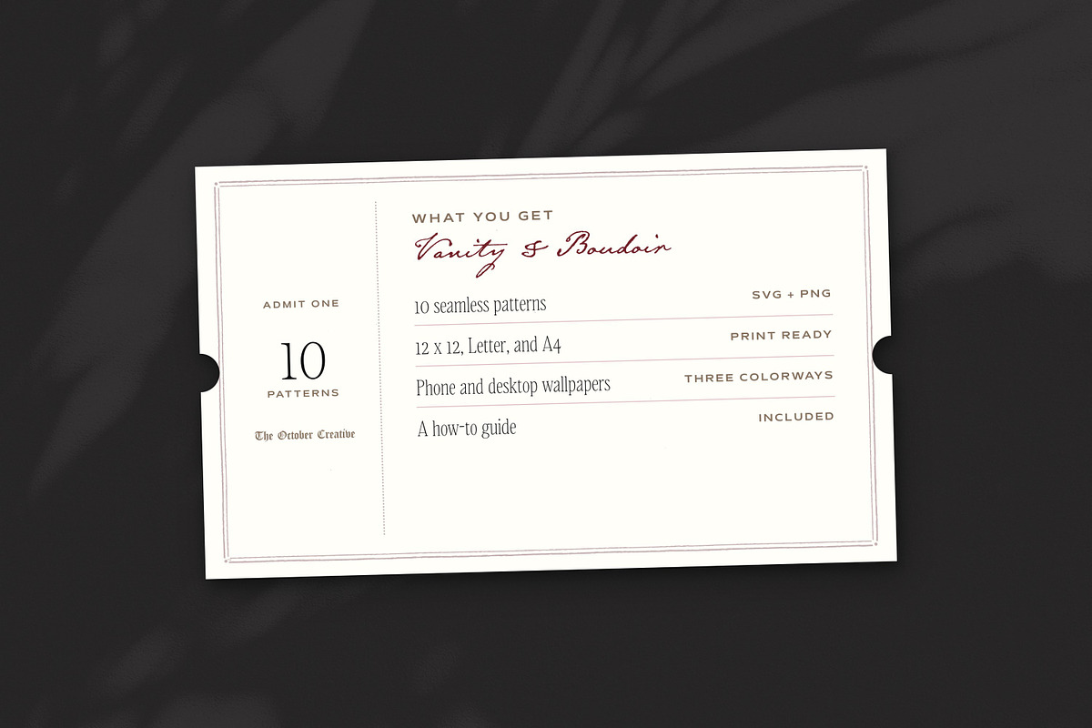 Vanity & Boudoir Seamless Patterns, a Pattern Graphic by The October Creative (Photo 8 of 12)