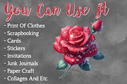 Watercolor Cute Rose PNG Clipart, a Seasonal Illustration by Craft Nest (Thumbnail 5 of 5)