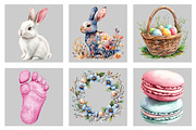 Watercolor Easter Clipart, an Illustration by Black Bird Studio (Thumbnail 4 of 5)