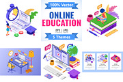 Online Distance Education from Home, an Education Illustration by TAlex (Thumbnail 1 of 6)
