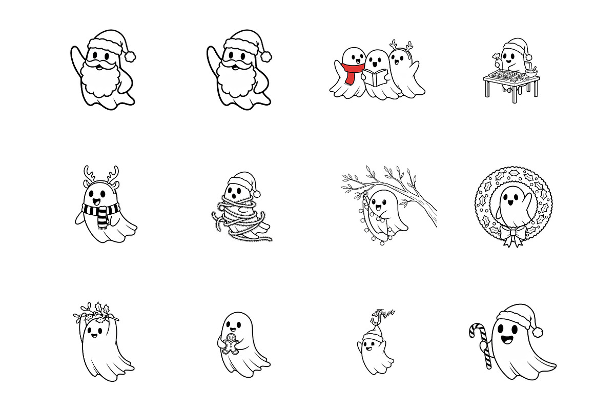 Christmas Ghost Clipart, an Illustration by SinaCreation (Photo 2 of 7)