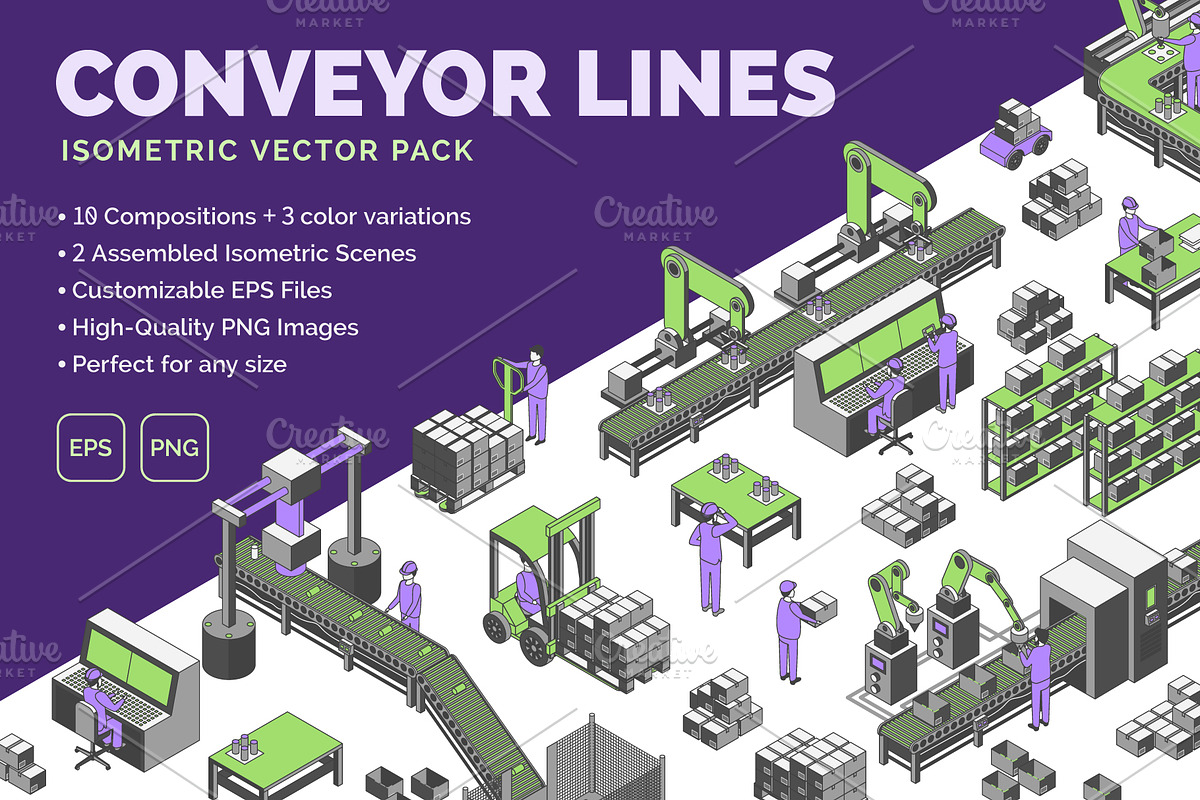 Conveyor Processes Factory Set, an Object Graphic by 35lab (Photo 1 of 7)