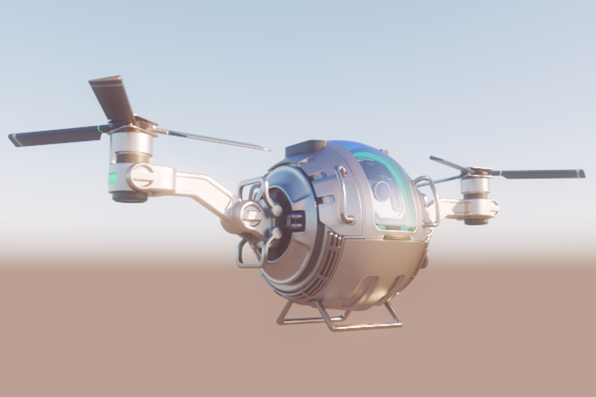 Futuristic Cargo Drone 3d model vray, a Cars & Vehicle 3D Model by konstantin.ermolaev (Photo 2 of 8)