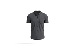 Black Short Sleeve Shirt 3D Model