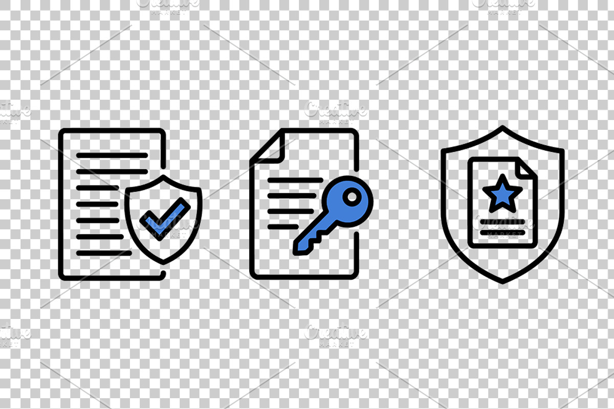 Secure Document Vector Icon Set, an Object Graphic by Artonix (Photo 3 of 3)