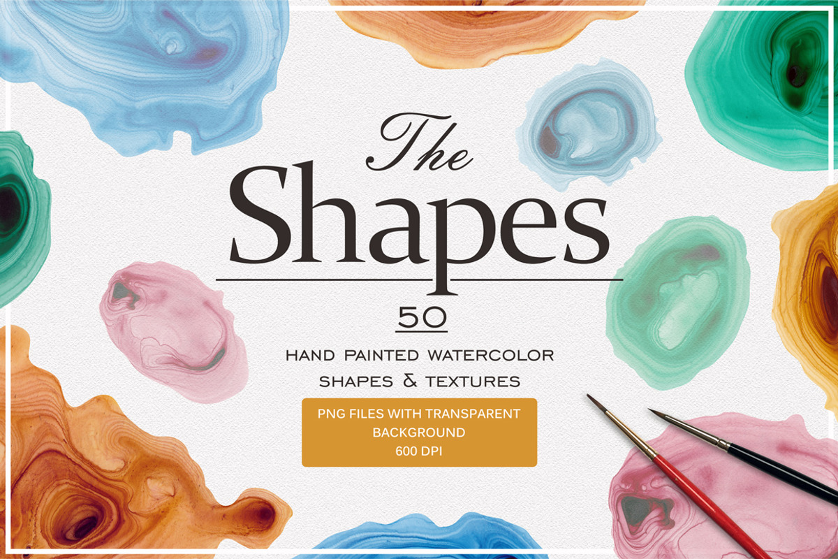 The Shapes (watercolor textures), a Texture Graphic by Soir Creative (Photo 1 of 8)