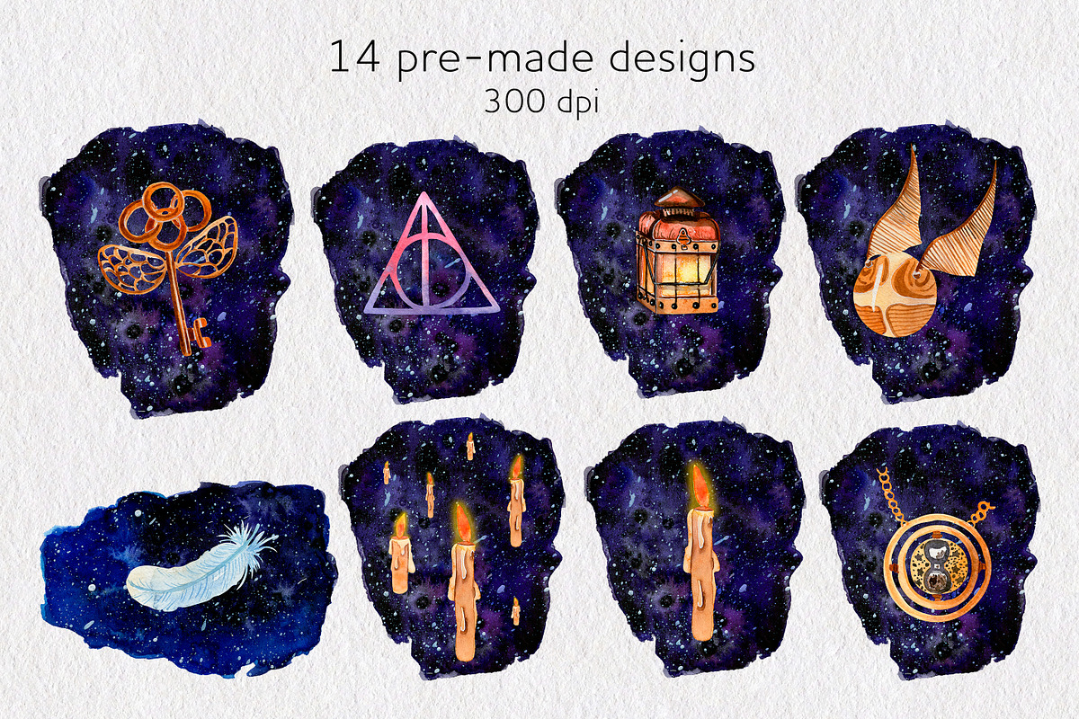 Magic school watercolor clipart, an Education Illustration by AnastasiaWatercolor (Photo 8 of 9)