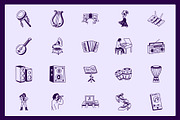 Music Doodles, an Outline Icon by Vectors Market (Thumbnail 5 of 9)