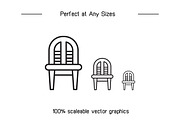 100 Chair and Sofa Icons Set, an Outline Icon by Designfour (Thumbnail 7 of 7)