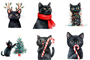 Funny Christmas Black Cat Clipart, an Illustration by DreamArtGraphic (Thumbnail 5 of 5)