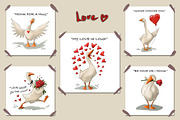 Valentine Goose Clipart Set, a Seasonal Illustration by IrynaPanashii (Thumbnail 3 of 10)