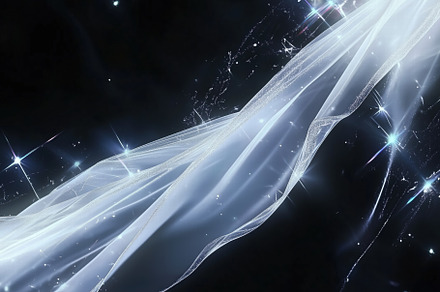 A flowing, translucent fabric with a shimmering effect against a dark backgroun, an Arts & Entertainment Photo by Textures & Backgrounds