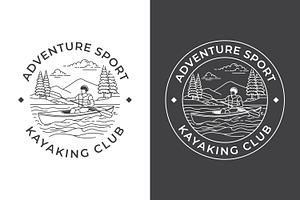 Kayaking Club Logo with Mountain, a Branding & Logo Template by Saba Vector